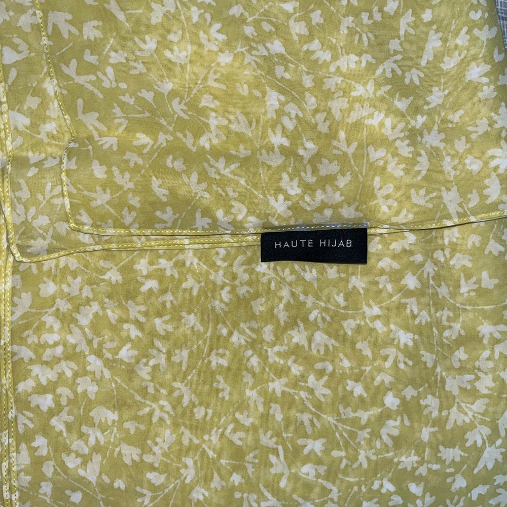 Haute Hijab Greenish Yellow Floral Scarf